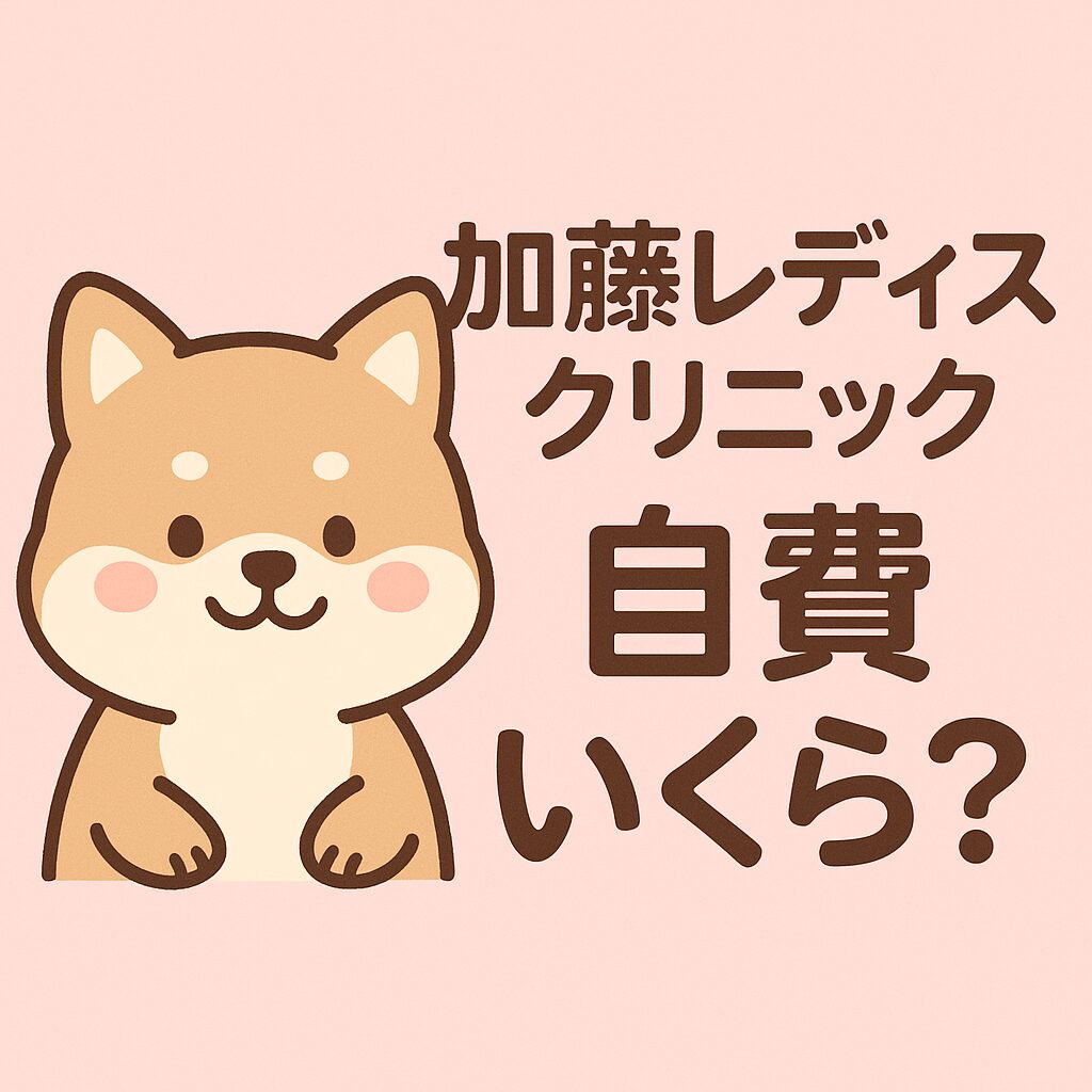 加藤レディスクリニックの自費費用について説明する、動物キャラクターが登場する可愛いイラストのサムネイル
